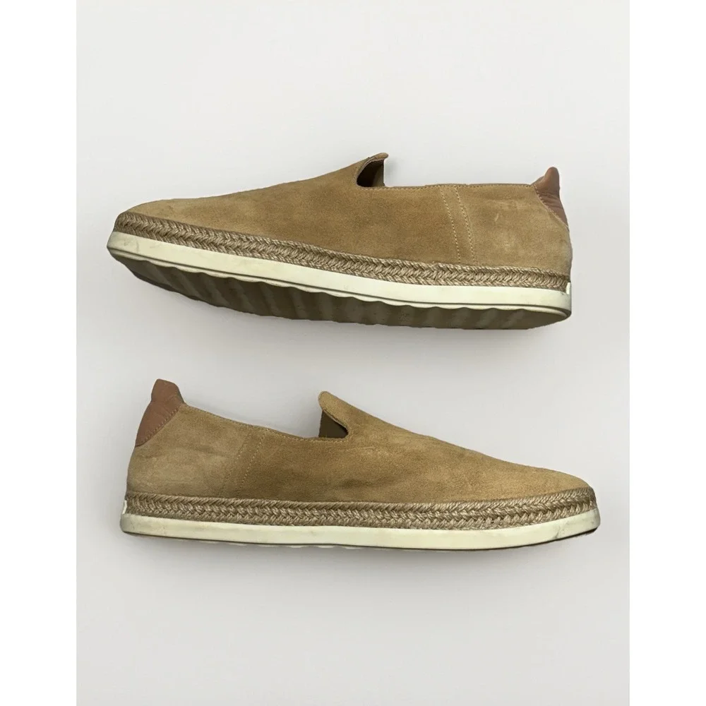 Vince‎ Dillon Brown Suede Espadrille Trim Whipstitch Sneakers Shoes Women's 8.5M